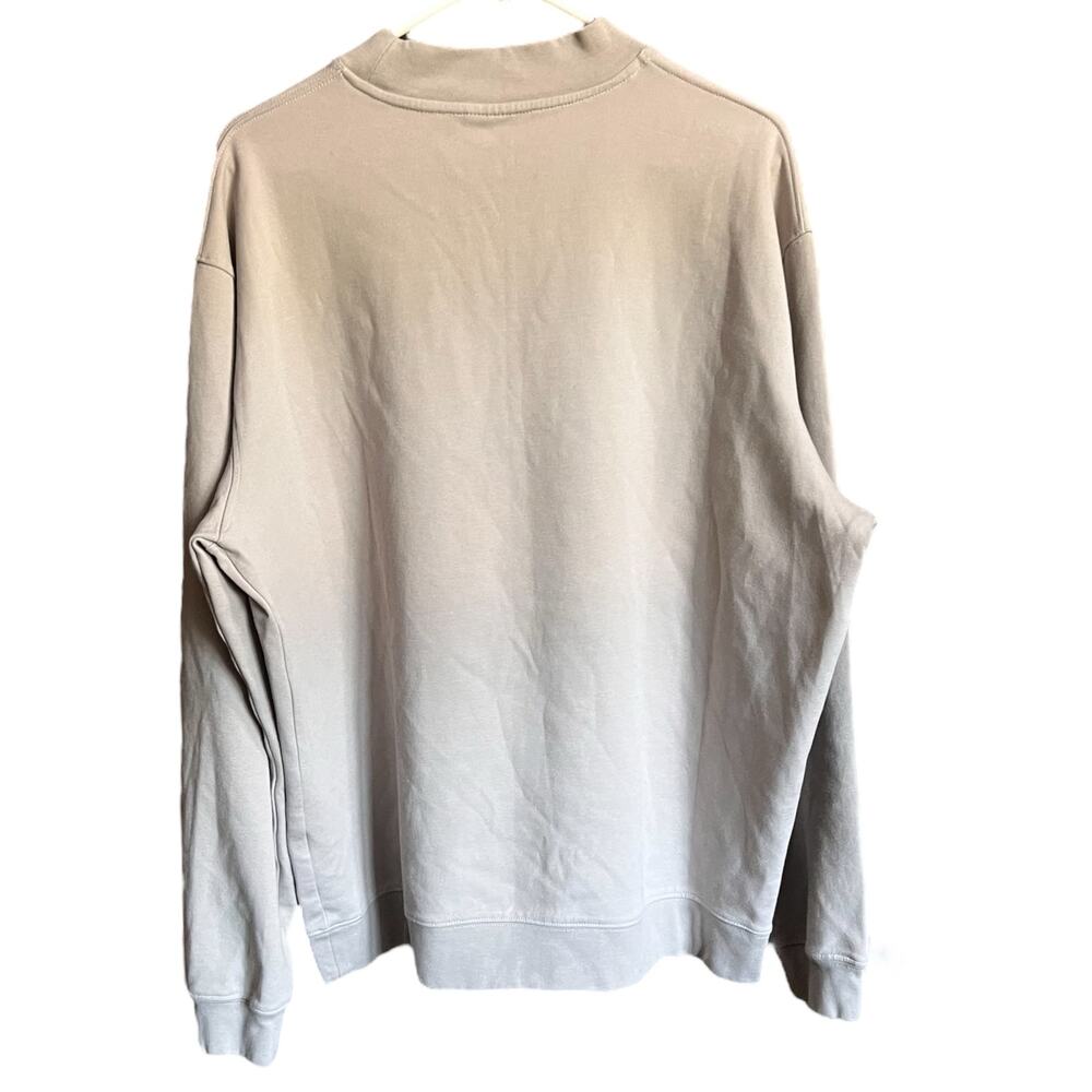 Zara Mens Pullover Long Sleeve Sweatshirt Mock Neck Size XXL Beige Gray - Picture 2 of 3